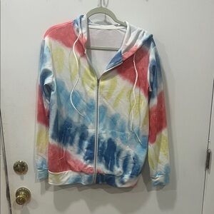 Colorful Tie-Dye Zip-Up Hoodie